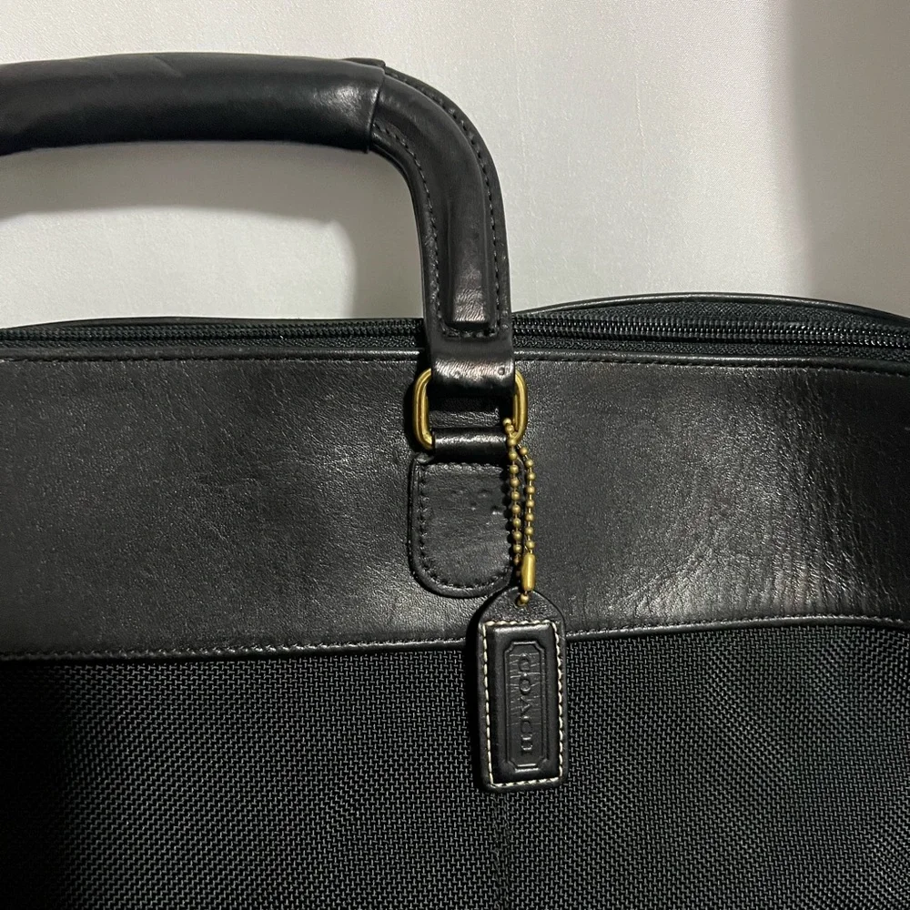 Vintage Coach Elegant Black Leather Men's Briefcase